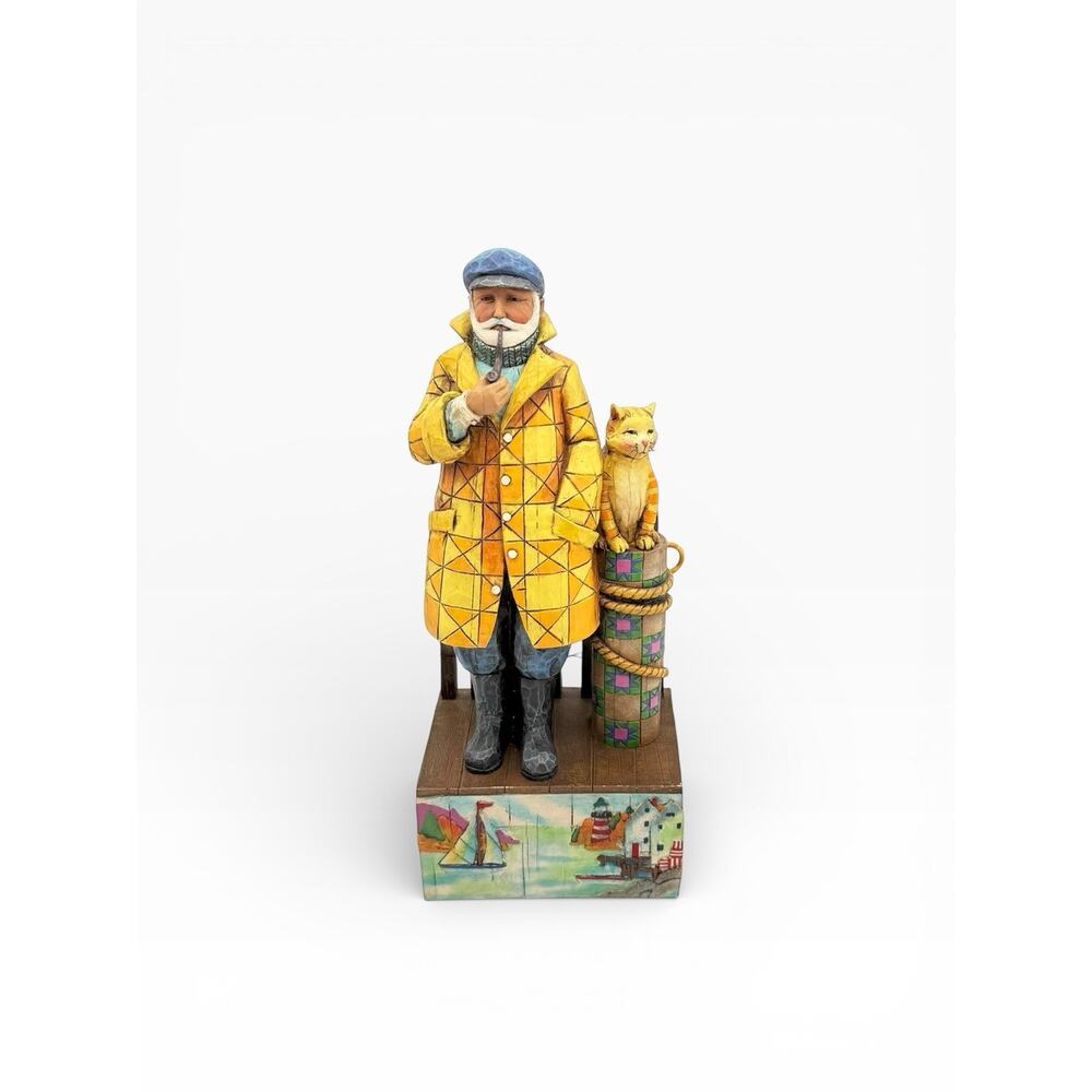 Jim Shore Sea Captain Cat 2004 Shorelights‎ Old Salt Evening Star 118741 VGC